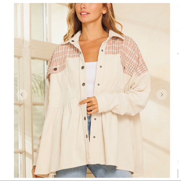 Fabulous Boho Corduroy Check pattern Jacket - Picture 6 of 8